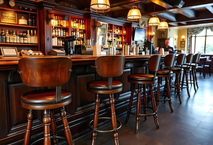 Quaint Pub Interiors Antique Bar Stools in London